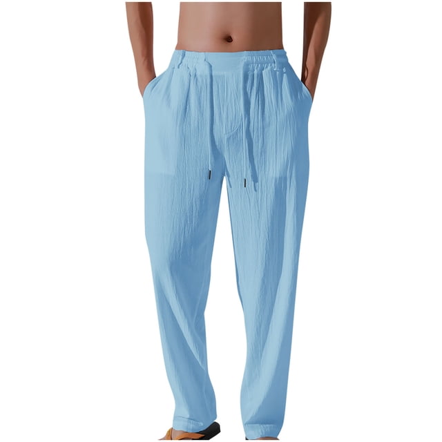 Dagugfen Lounge Pants for Men Elastic Waist Drawstring Loose Lightweight Travel Beach Pants Work Pants