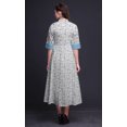thumbnail image 3 of Bimba Floral Printed Womens Roll Up Sleeves Dress Mandarin Collar Button Down Shirt-Medium, 3 of 5