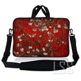 thumbnail image 1 of LSS Sac Pochette pour Ordinateur Portable 15,6 Pouces Compatible avec Acer, Asus, Dell, HP, Sony, MacBook et Plus / Étui de Transport avec Poignée et Bandoulière Ajustable, Amandiers Rouges, 1 of 4