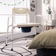 thumbnail image 3 of Costway 3-in-1 Bedside Commode Portable Toilet w/ Adjustable Height & Drop-arm, 3 of 10