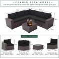 thumbnail image 2 of Kullavik Patio All Weather woven 6-Piece Metal Sectional Sets with Cushions,Black, 2 of 5