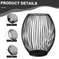 thumbnail image 4 of Black Hollow Metal Candlestick Wire Lantern Candle Holder Cage Stand Home Decor, 4 of 12
