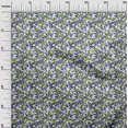 thumbnail image 3 of oneOone Coton Cambric Bleu Moyen Florals Robe Tissu Tissu Imprimé par la Cour 56 Pouces de Large, 3 of 4
