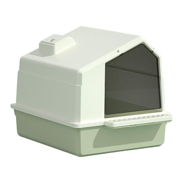 GROWTH TANK Cat Litter Box Toilet Full Enclosed Anti Splashing Large Sand Box Container with Green