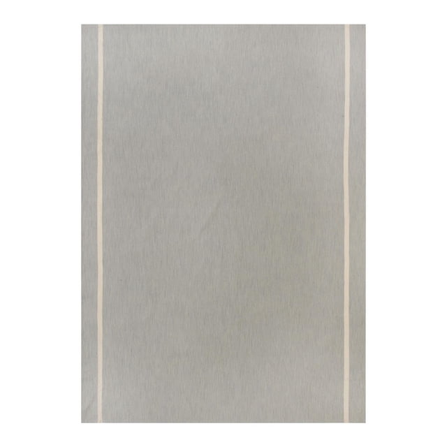 Better Homes & Gardens Nappe en Coton Gris à Franges 70 Pouces Ronde en Flanelle Gris Uni avec Rayures Verticales Blanc Cassé Naturelles Près des Bords, Faite de 100 % Coton Tissée sur un Métier à Tisser Mécanique, Présentant une texture de Tissu visible et une Subtile Frange, Lavable à la machine et Idéale pour le Linge de table et les Réceptions.