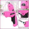 thumbnail image 3 of THINKWORK Ensemble d'Outils 41 Pcs Rose - Ensemble d'Outils à Main pour Femme avec Tournevis Électrique Rotatif 3.6V, Kit de Réparation pour Femmes avec Grande Ouverture, Parfait pour Usage Quotidien à la Maison, 3 of 7