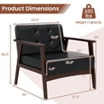 thumbnail image 3 of Costway Accent Chair with Armrest & Rubber Wood Frame Button Tufted Chair for Living Room Black, 3 of 9