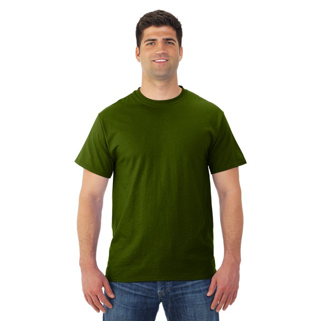 Jerzees Mens DRI-POWER Active Short Sleeve Crew T-Shirt, 3X, Military Green