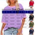 thumbnail image 3 of Weiqiqre Spring Tops for Women 2025 Crew Neck Color Block Basic Summer Casual Short Sleeve T Shirt, 3 of 6