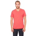 thumbnail image 1 of BELLA+CANVAS T-Shirt Jersey à Col en V pour Homme, m, Rouge Chiné, 1 of 6