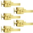 thumbnail image 1 of Levier de Porte de Passage en Laiton Doré Brossé Poignées de Porte Intérieures (Ensemble de Levier Antidérapant) pour Portes de Couloir Ou Garde-Robes Réversible pour Portes de Garde-Robe Côté Droit et Gauche Leviers de Porte d'Intérieur à Main, 1 of 8