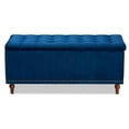 thumbnail image 4 of Baxton Studio Kaylee Navy Blue Velvet Upholstered Storage Ottoman Bench, 4 of 11