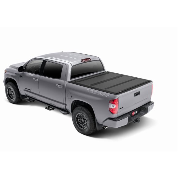 BAK Industries Tonneau Cover 448446 BAKFlip MX4; Hard Folding; 2 Folds/3 Panels; Matte Black; Aluminum; Lockable Using Tailgate Handle Lock