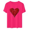 thumbnail image 4 of Cadeau de la Saint-Valentin pour Femmes T-shirt Décontracté à Col Rond à Manches Courtes Imprimé Arbre de Noël, 4 of 6