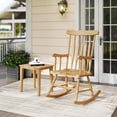 thumbnail image 4 of Costway Solid Wood Rocking Chair Porch Rocker Indoor Outdoor Seat Glossy Finish Black Natural, 4 of 9