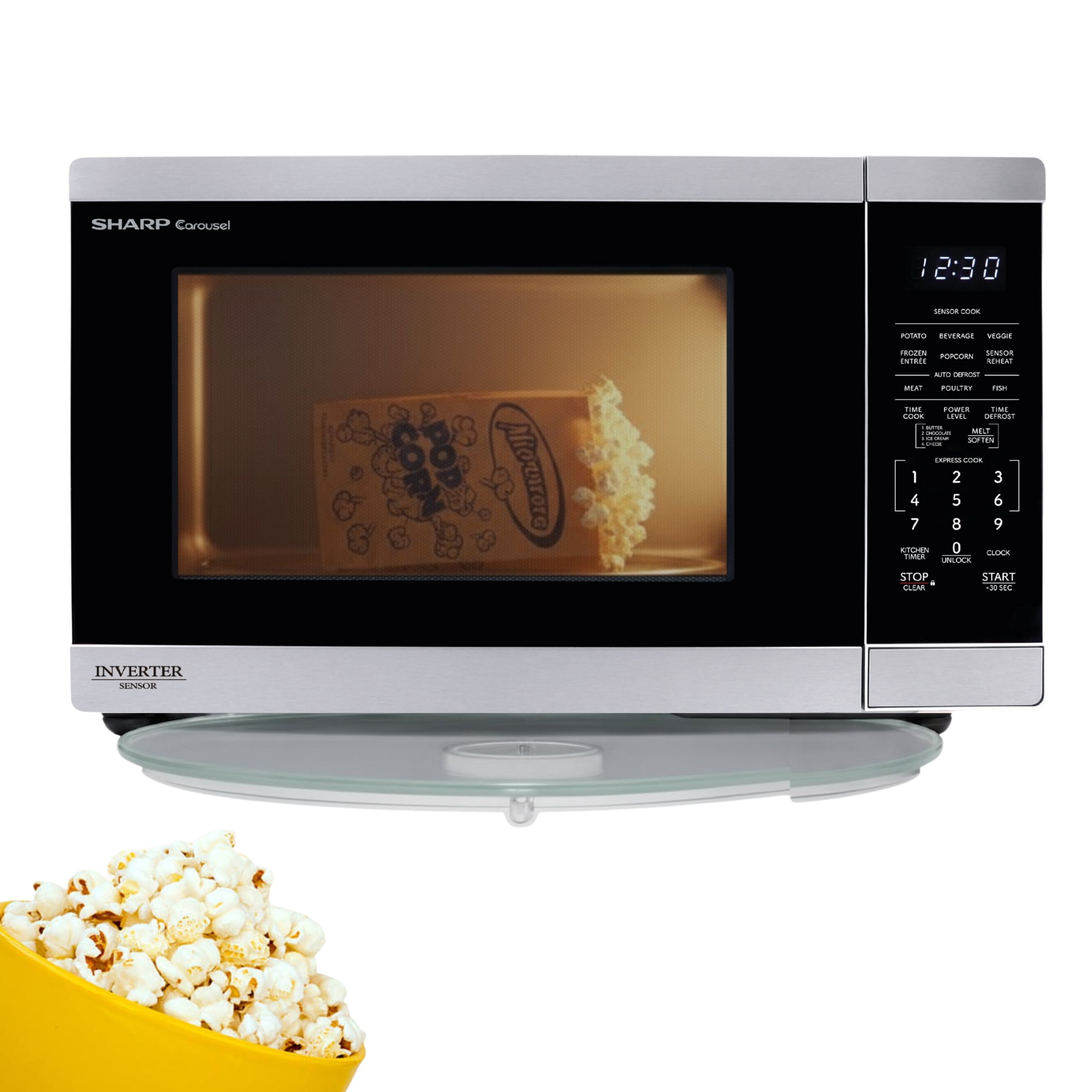 SHARP SMC2264KSC 2.2 cu ft. Stainless Steel Countertop Microwave Oven, Inverter Technology, Large Capacity for Families, Sensor Cook, Auto Defrost