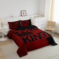 thumbnail image 3 of Erosebridal Romantic Crown Bedding Twin Comforter Set, Red Black Down Comforter, Couple Lover, Reversible 2 Pieces, 3 of 8