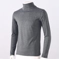 thumbnail image 4 of YONGHS T-Shirt à Col Roulé Thermique de Base Ajusté pour Homme à Manches Longues Chandail Décontracté Gris Foncé TTG, 4 of 7