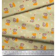 thumbnail image 2 of Soimoi Beige Viscose Chiffon Fabric Cheese Slice & Rats Kids Print Fabric by Yard 42 Inch Wide, 2 of 3