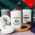 thumbnail image 3 of Abbracc 1200ml Sugar Tea Coffee Canisters Set Airtight Kitchen Food Storage Jars Bottles Bright White, 3 of 9