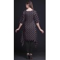 thumbnail image 3 of Bimba Kurti Asymétrique Noire à Imprimé Floral en Blocs pour Femmes, Robe d'Été Indienne Tunique, Très Grand, 3 of 6