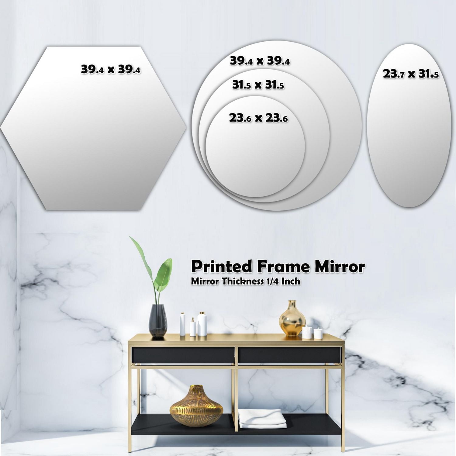 Designart 'Splash Blue Indigo' Miroir mural ovale moderne - Feuilles 24x36