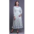 thumbnail image 2 of Bimba Tie-Dye Ladies Bishop Sleeve Round Neck Ruffle Maxi Smocked WaistDress-Small, 2 of 5