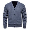 thumbnail image 1 of Cardigan Épais Texturé pour Homme, Veste en Tricot à Boutons, 1 of 5