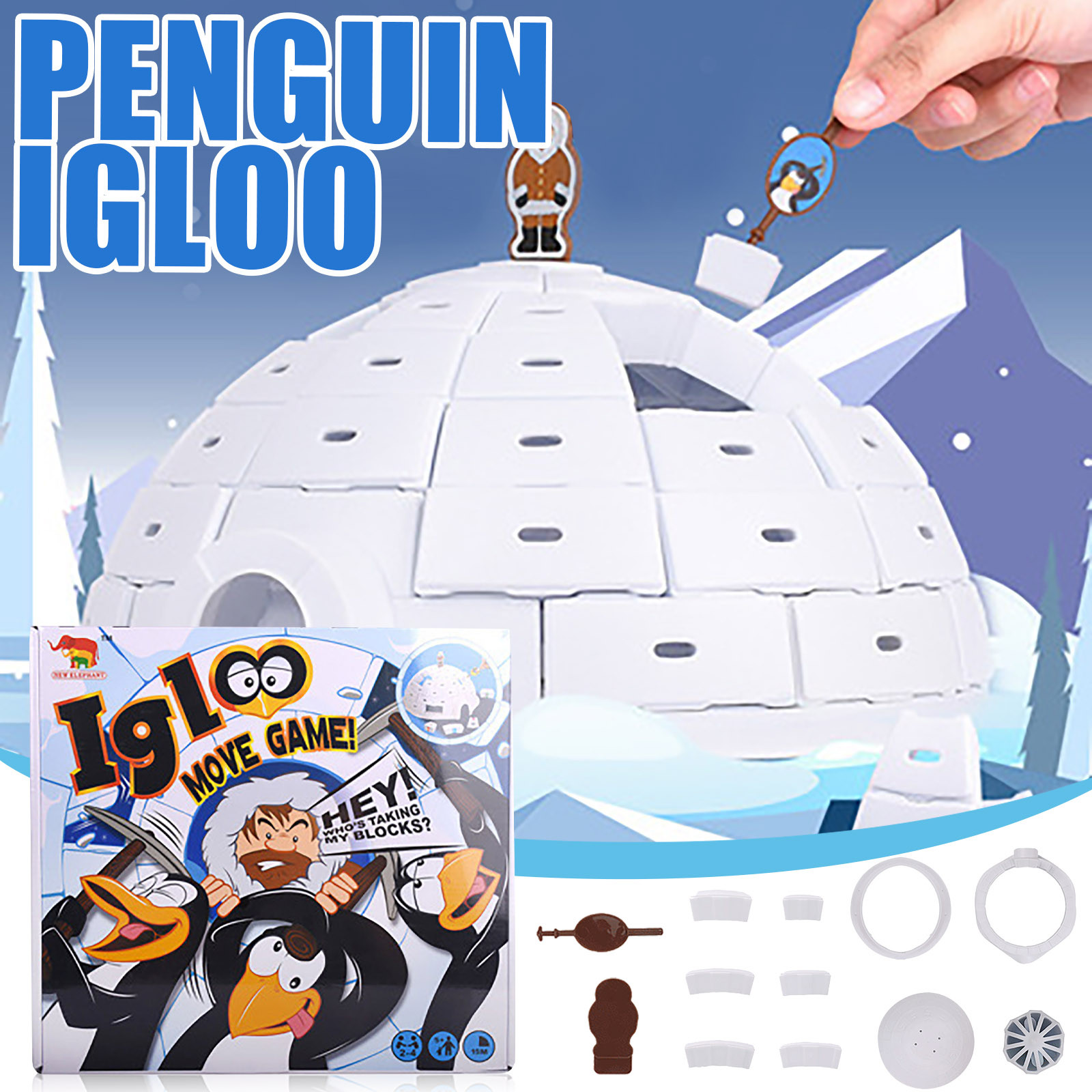 Agiferg Penguin Ice Dome Toy Building Block Set, Fun Game Toys Gifts for Children