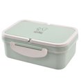 thumbnail image 2 of Oleegame 2PC Produce Storage Lunch Box Portable Wheat Straw Picnic Microwave Bento Food Storage Container Hot Green, 2 of 2