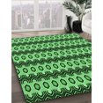 thumbnail image 3 of Ahgly Tapis Rond Lavable en Machine Intérieur Transitionnel Vert Émeraude Profond, 8 Pieds Rond, 3 of 7