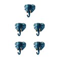 thumbnail image 2 of Baohd Résine Éléphant Tête Animal Mur Monté Crochet en Résine Pas Facilement Usé Rétro Bleu (Éléphant) 5Set, 2 of 6