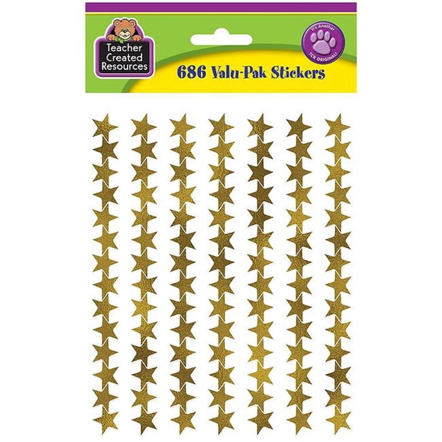 Teacher Created Resources TCR5799 Gold Foil Star Value Pack Stickers