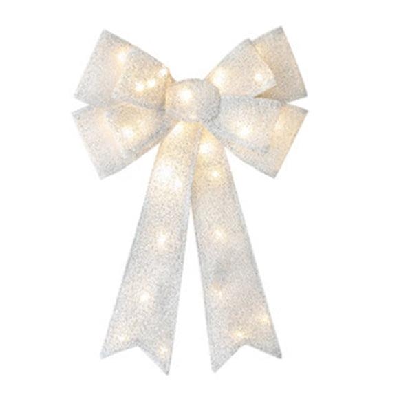 Riforla Bows Large Bows Xmas Wreath Ribbon Bows Tree Bows Decorative Burlap Bows Decorations Ornaments for New Year Hangs Home Decor Silver