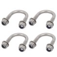 thumbnail image 1 of Unique Bargains 4 Pcs Filetage M6 304 Acier Inoxydable Boulon en U Rond pour Tuyau de 20mm Diamètre Extérieur, 1 of 1