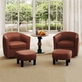 thumbnail image 3 of Giantex Fauteuil d'Appoint Pivotant avec Ottoman, Fauteuil Club Tonneau Moderne, Sofa Simple Pivotant avec Repose-Pieds, Brun, 3 of 9