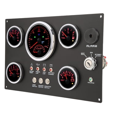 Tableau d'instruments de jeu de calibre 5, Tableau de bord du bateau IP67 résistant aux UV imperméables 0 à 8000 Tr/min 0 à 73 PSI Affichage du niveau d'huile