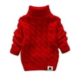 thumbnail image 3 of Birdeem Chandail Tricoté d'Hiver pour Enfants, Couleur Unie, Col Montant, Col Rabattable, Haut à la Mode, Hauts pour Enfants, 3 of 6