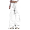 thumbnail image 1 of Timegard Hiking Pants for Women Cargo Pants Wide Leg Elastic Waisted Drawstring Athletic Trousers with Pockets, 1 of 6