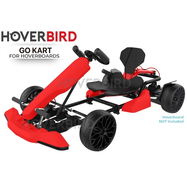 HOVERBIRD Accessoire de Hoverboard GoKart Kit de Hoverkart en Rouge, Conçu pour Convertir des hoverboards Compatibles en un go-kart Entièrement Fonctionnel. Caractéristiques Incluant un Siège Ajustable, une Poignée de Direction, des Amortisseurs et un Système de Freinage de Course. le Cadre en Métal durable et une Couche en Plastique Absorbant l'Énergie Offrent Sécurité et Stabilité. Convient aux Enfants de 7 Ans et Plus et aux Ados, avec une Capacité de Charge jusqu'à 165 Lb. Hoverboard Non Inclus.