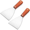 thumbnail image 1 of 2PCS Stainless Steel Slant Grill Griddle Spatula Scraper Diner Flat Straight Blade(S), 1 of 5