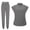 Grey, variant on Nurse Working Uniforms Womens 2 Piece Jogger Scrub Set Mock Neck Work Shirts Long Pants Nurse Gifts for Work, Hot Pink, XL