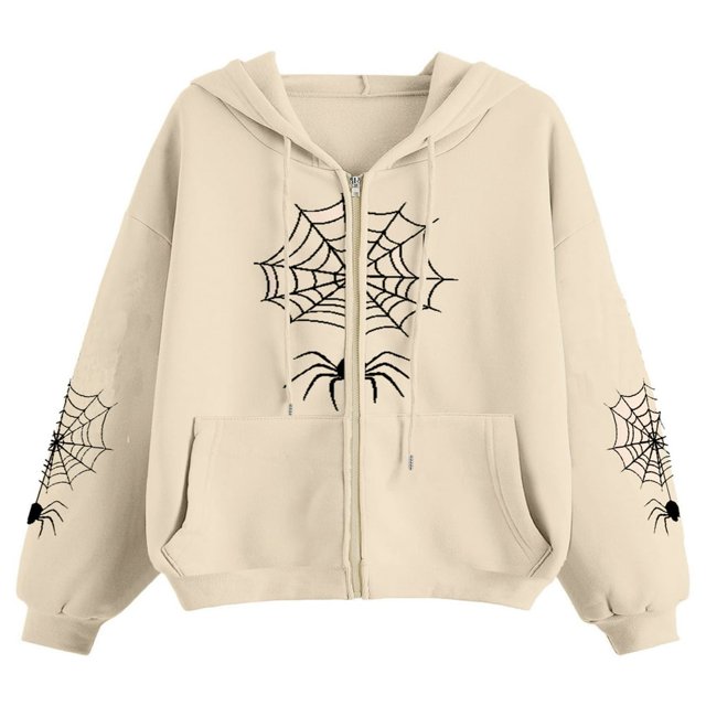 MesaSe Chandails en Molleton à Capuche avec Imprimé Toile d'Araignée Punk pour Hommes et Femmes