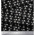 thumbnail image 3 of Soimoi Silk Fabric Cloud,Fish & Yacht Nautical Print Fabric by The Yard 42 Inch Wide, 3 of 3