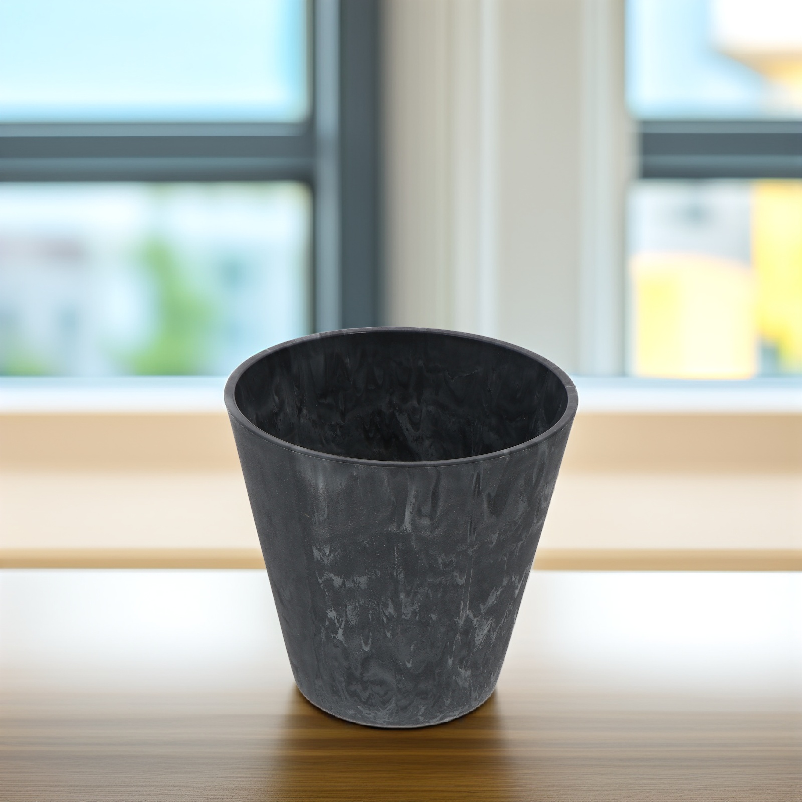 LOLIPPYY Planter Flower Pots Plant Pot Outdoor Use Black 1Set