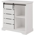 thumbnail image 1 of Armoire d'Accent à Porte Coulissante Style Ferme Moderne en Blanc, 1 of 8