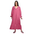 thumbnail image 1 of Moomaya Solid Nightdress For Ladies Cotton Ruffled Border Nursing Nightwear, 1 of 6