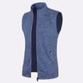 thumbnail image 3 of Penkiiy Men's Full-zip Polar Fleece Vest Lightweight Sleeveless Jacket S Navy, 3 of 5