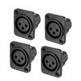 thumbnail image 1 of Unique Bargains 3-Pin XLR Female Jack Panel Mount For Microphone Connector Adapter Converter Audio Speaker Jack Twist Lock, 4Pcs, 1 of 3