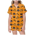 thumbnail image 1 of WEAIXIMIUNG Children's Leisure Printed Button Collar Short Sleeved Top Shorts Pajama Set 8-9 Years, 1 of 4